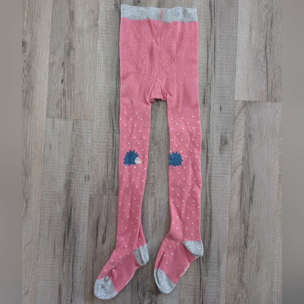 Mini Boden Pink Tights with Hedgehog Design, 3-4Y (V5)